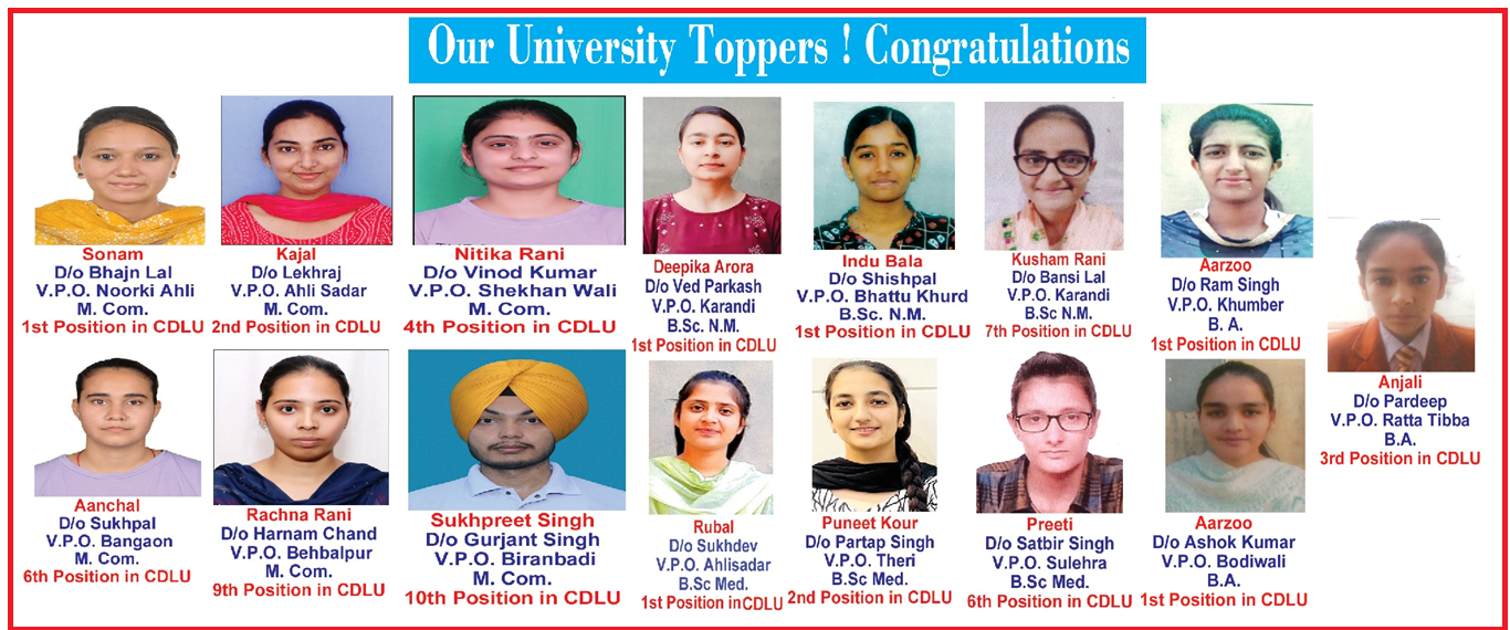 Our University Topper